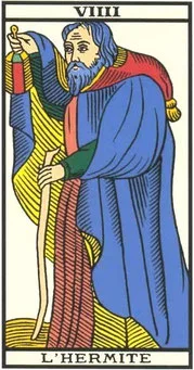 L'Ermite — l'arcane de la sagesse acquise par l'apprentissage solitaire