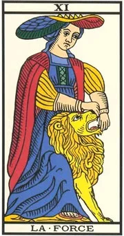 Arcane XI La Force — tarot de Marseille