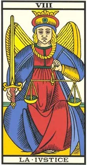 Arcane VIII La Justice — tarot de Marseille