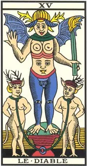 Arcane XV Le Diable — tarot de Marseille