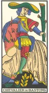 Cavalier de Bâtons — tarot de Marseille