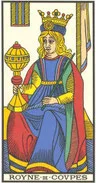 Reine de Coupes — tarot de Marseille