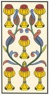 Sept de Coupes — tarot de Marseille